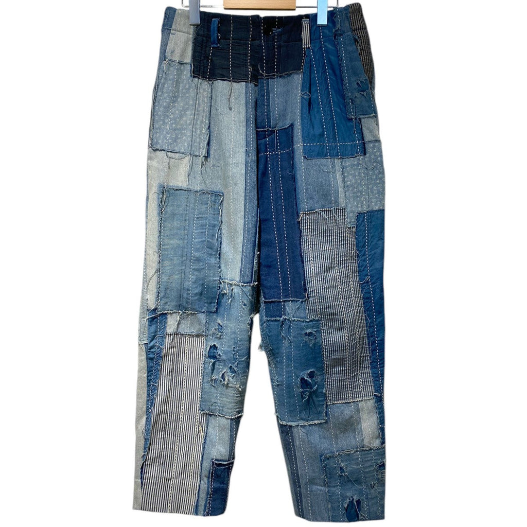 KUON Boro Denim Pleated Trousers