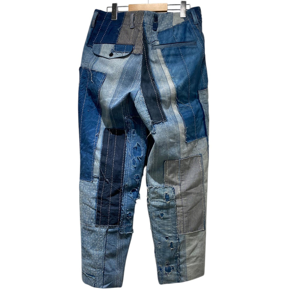 KUON Boro Denim Pleated Trousers
